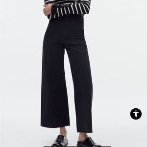 Zara Marine Straight Leg Jeans - black - US 6